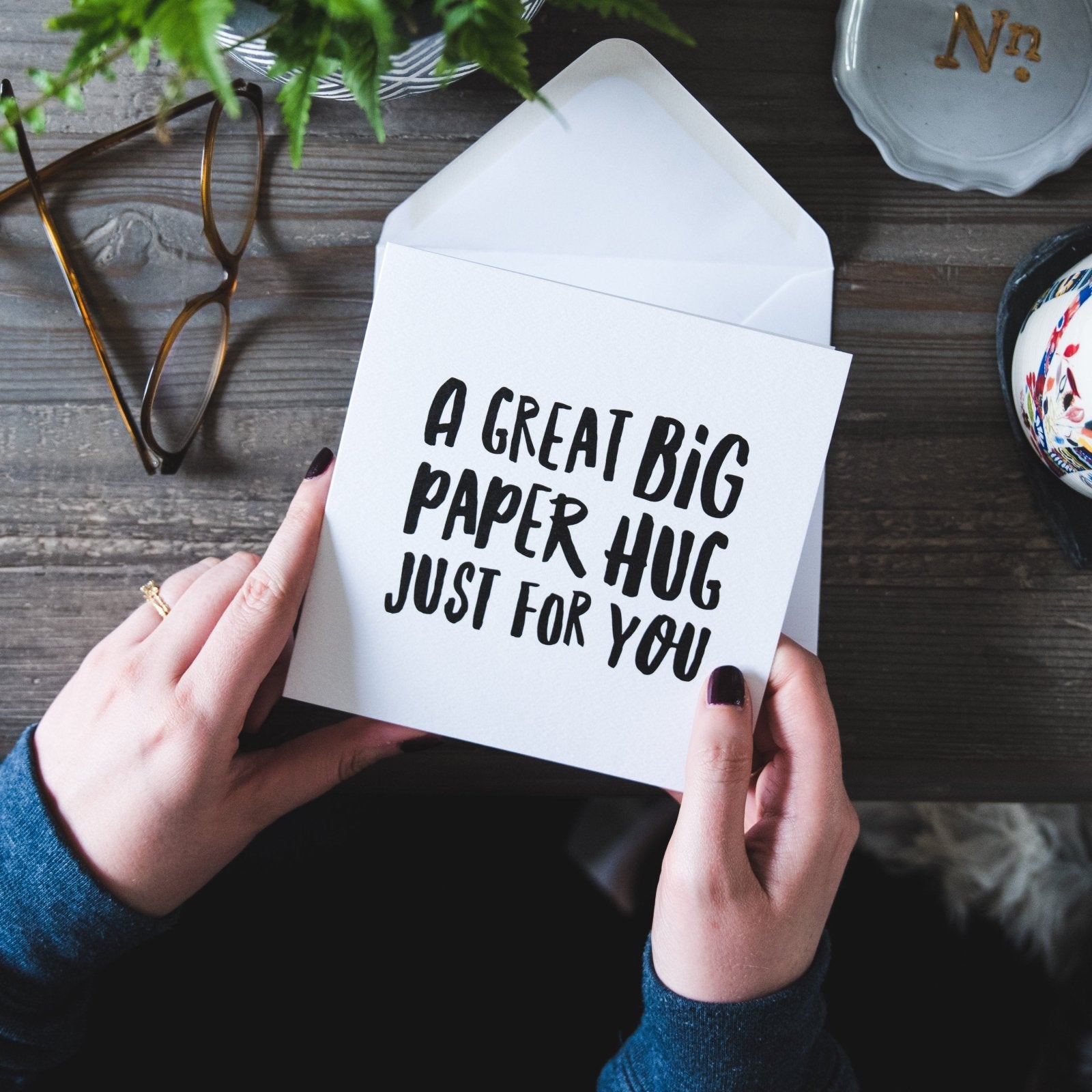 'A Great Big Paper Hug' Thinking of You Card - I am Nat Ltd - Greeting Card
