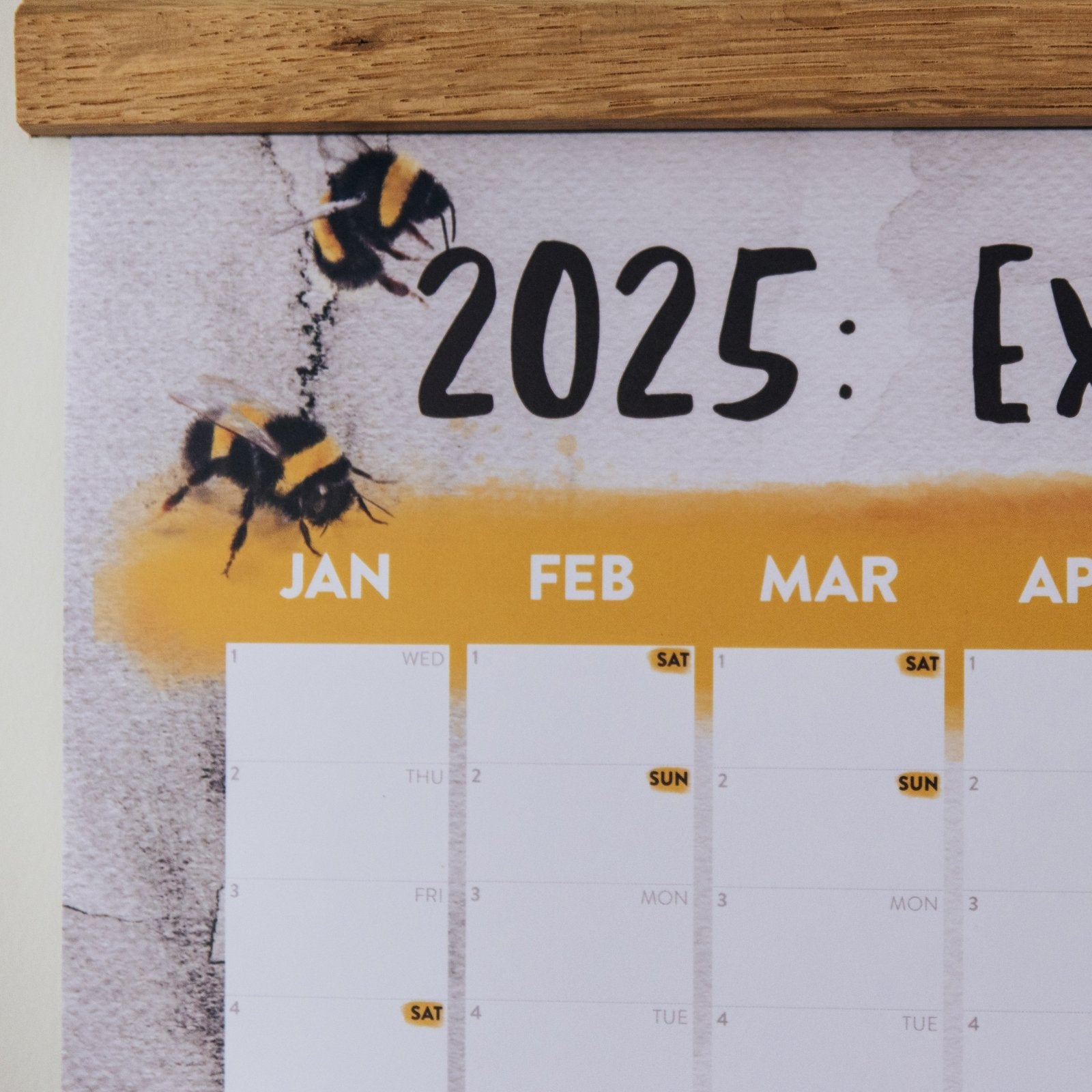 Exciting Times Ahead Bumblebee 2025 Wall Planner - I am Nat Ltd - Wall Planner