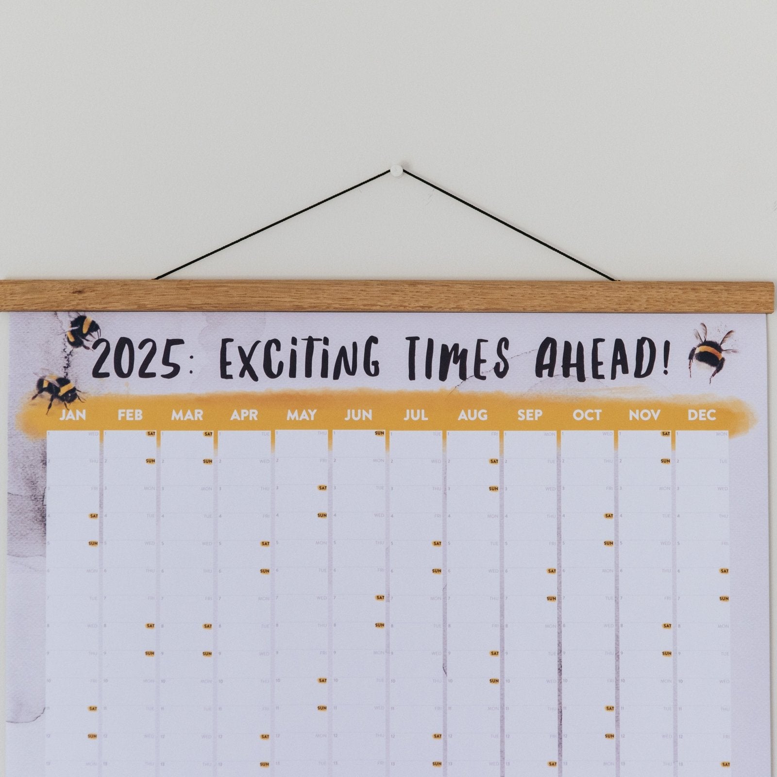 Exciting Times Ahead Bumblebee 2025 Wall Planner - I am Nat Ltd - Wall Planner