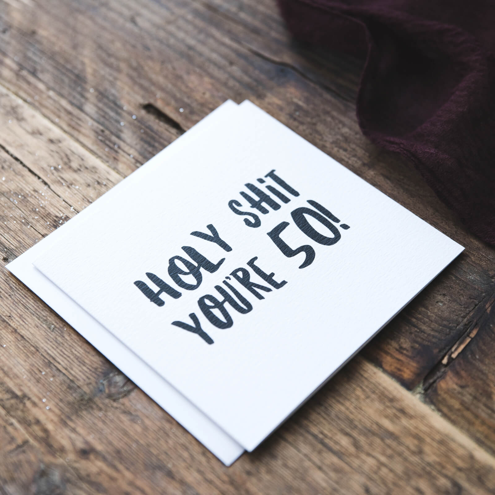 Holy Shit You're 50! Funny 50th Milestone Birthday Card - I am Nat Ltd - Greeting Card