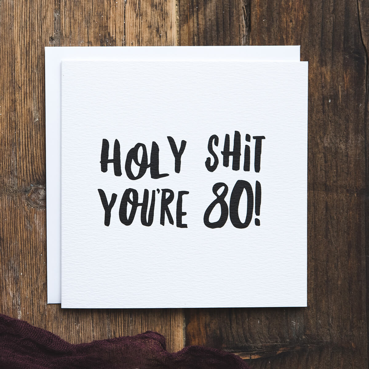 Holy Shit You're 80! Funny 80th Milestone Birthday Card - I am Nat Ltd - Greeting Card