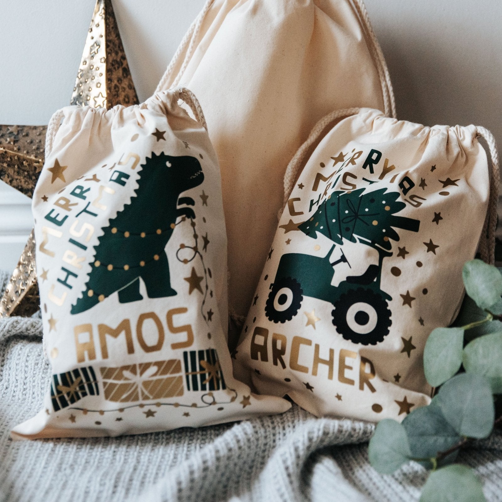 Personalised Tractor Children's Christmas Sack - I am Nat Ltd - Christmas Sack